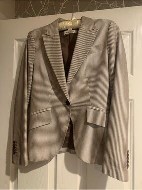 Grey and White Pinstripe Blazer